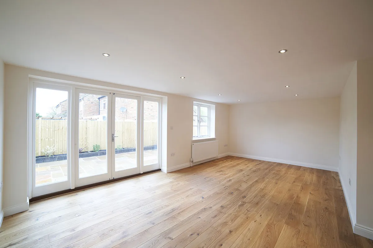 Laminated flooring laid in a customer property